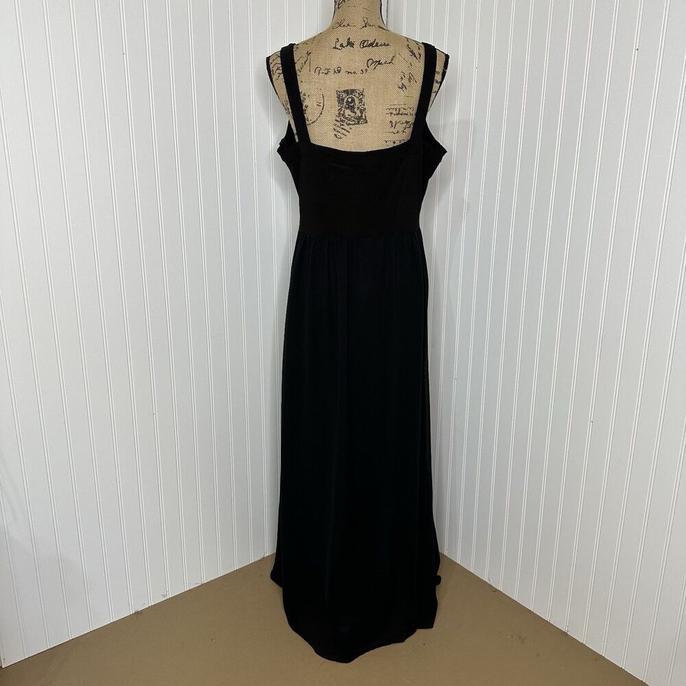 Whimsigoth Black Mesh Maxi Dress Sz 14 Dark Romantic Witchy Formal Robbie Bee - Picture 2 of 16